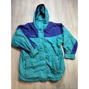 Vintage 90's Columbia Parka RainJacket Womens Small Shell Outdoors Hiking Retro